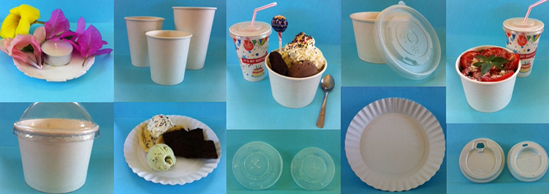 Gobelets, Assiettes, couvercles et Bols